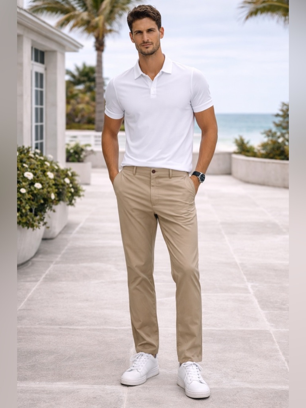 Lululemon Men’s Khaki ABC Pants 34 Stretch Performance Golf Casual Luxe